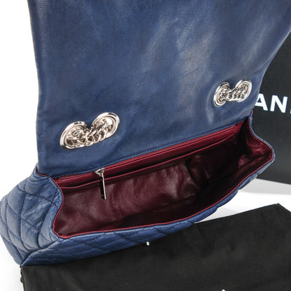 Chanel Washed Lambskin Quilted Jumbo Single Flap Bijoux Chain Navy 6 of 8