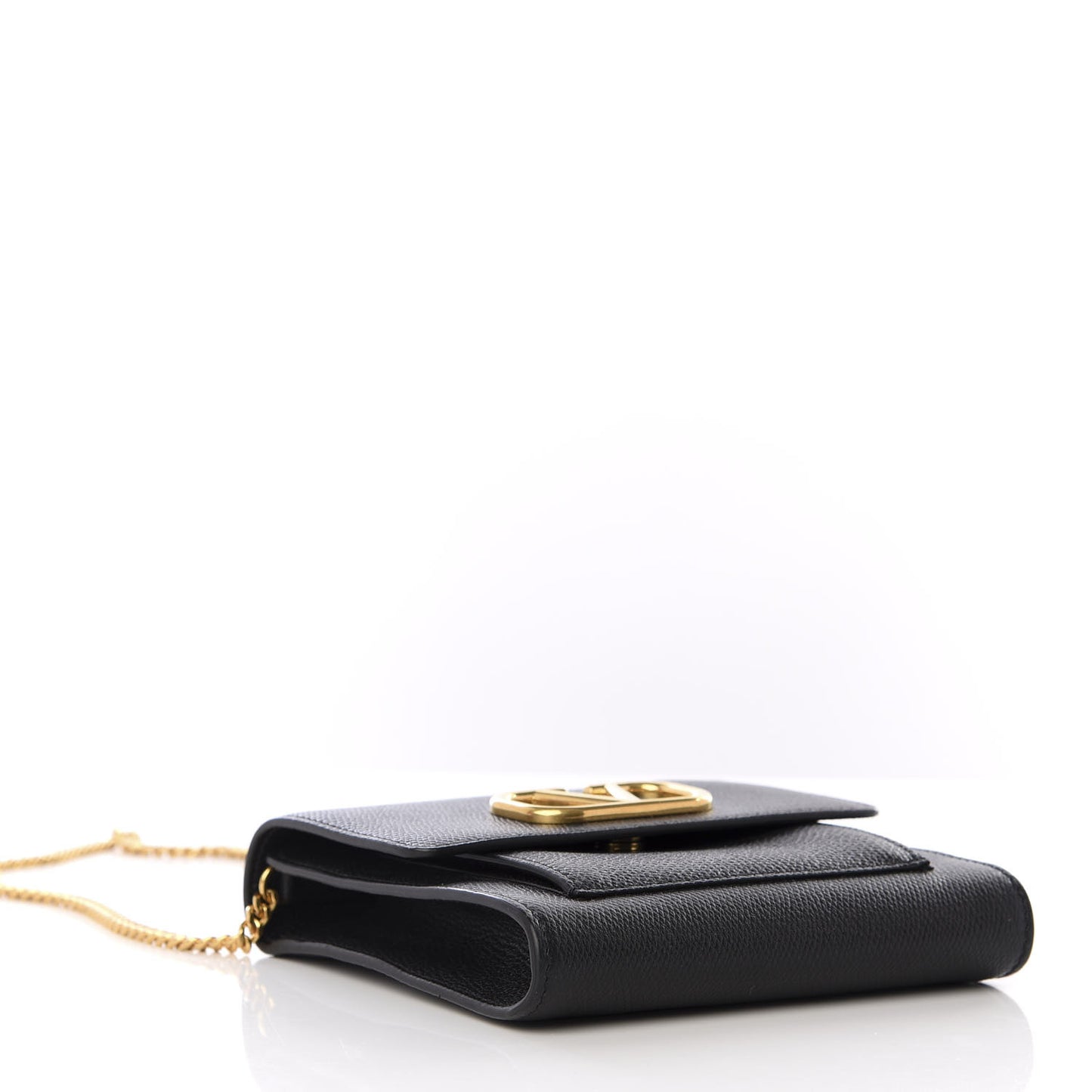 Calfskin VLogo Crossbody Bag Black
