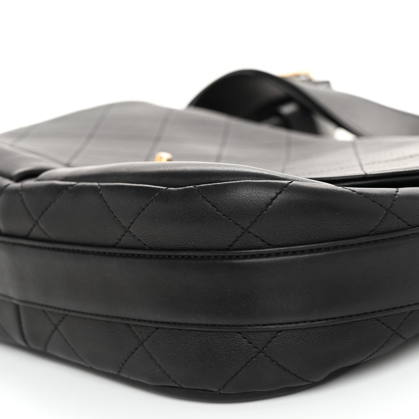 Calfskin Stitched Small Paris in Rome Messenger Black