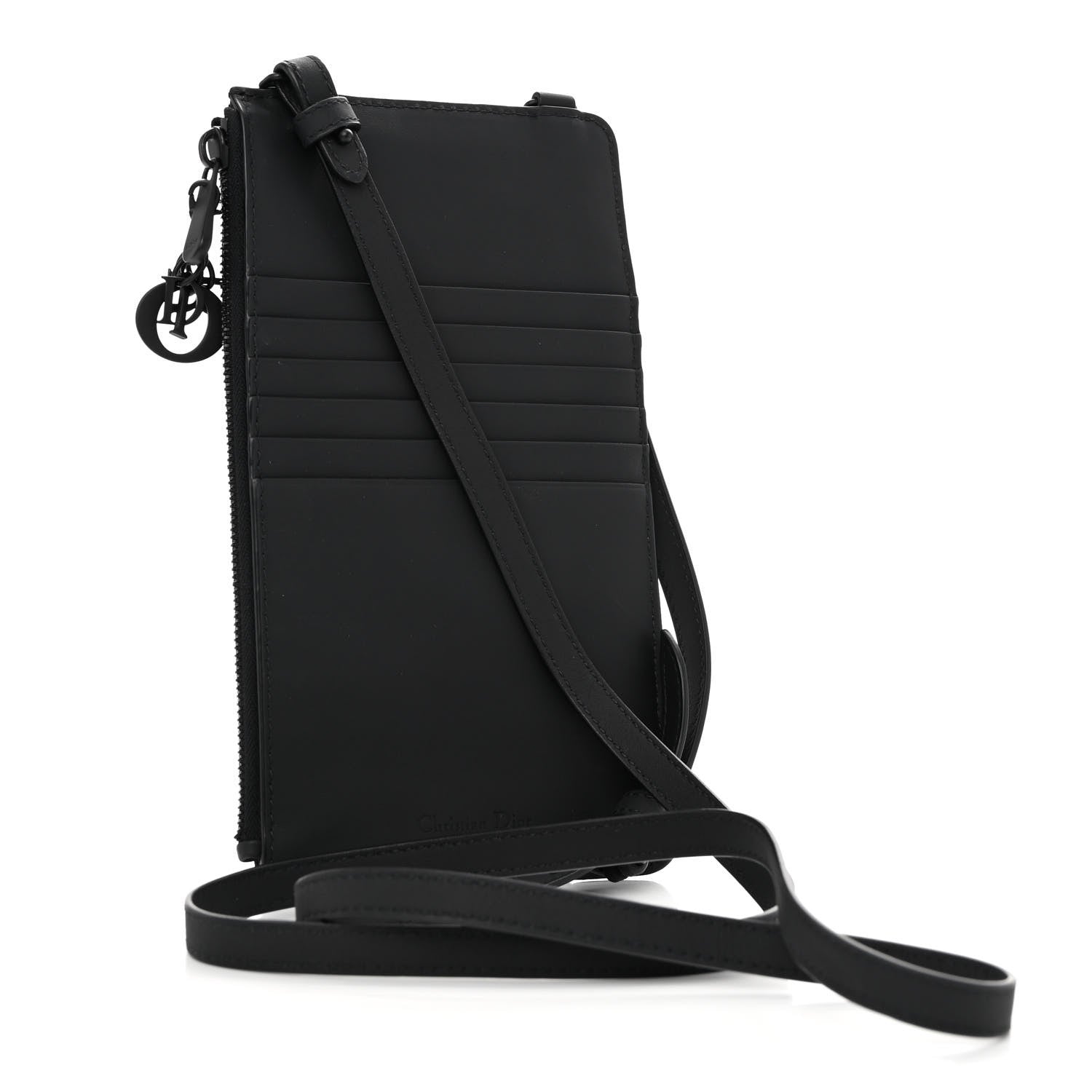 Christian Dior Ultra Matte Calfskin Lady Dior Long Wallet With Strap Black 4 of 10