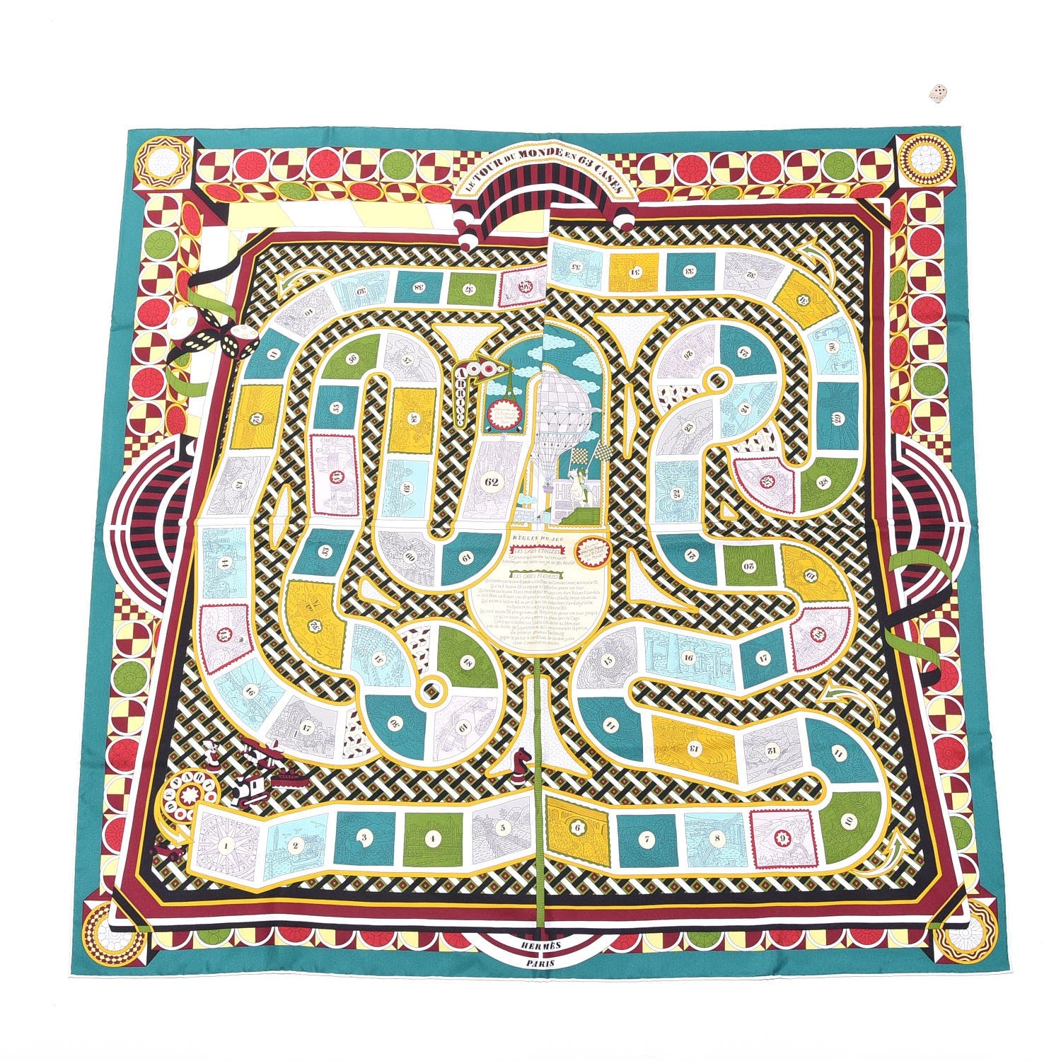 Hermes Silk Le Tour du Monde en 63 Cases 90 1 of 5