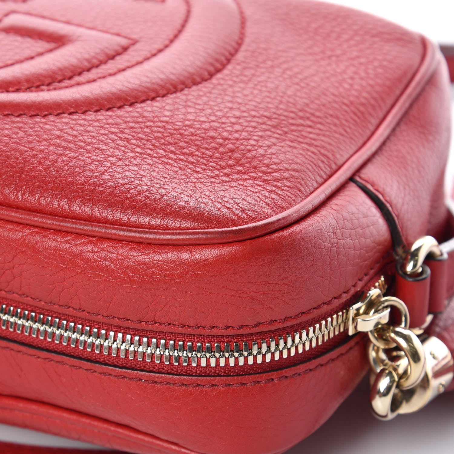 Gucci Pebbled Calfskin Small Soho Disco Bag Tabasco Red 11 of 15
