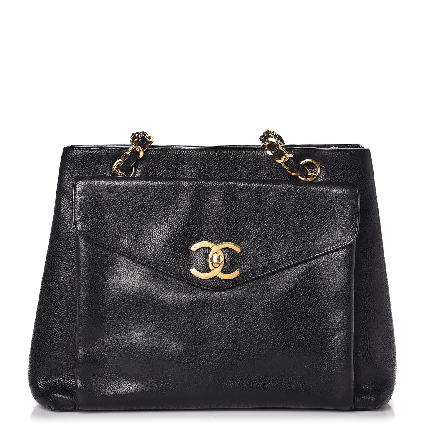 Caviar Flap Shoulder Bag Black