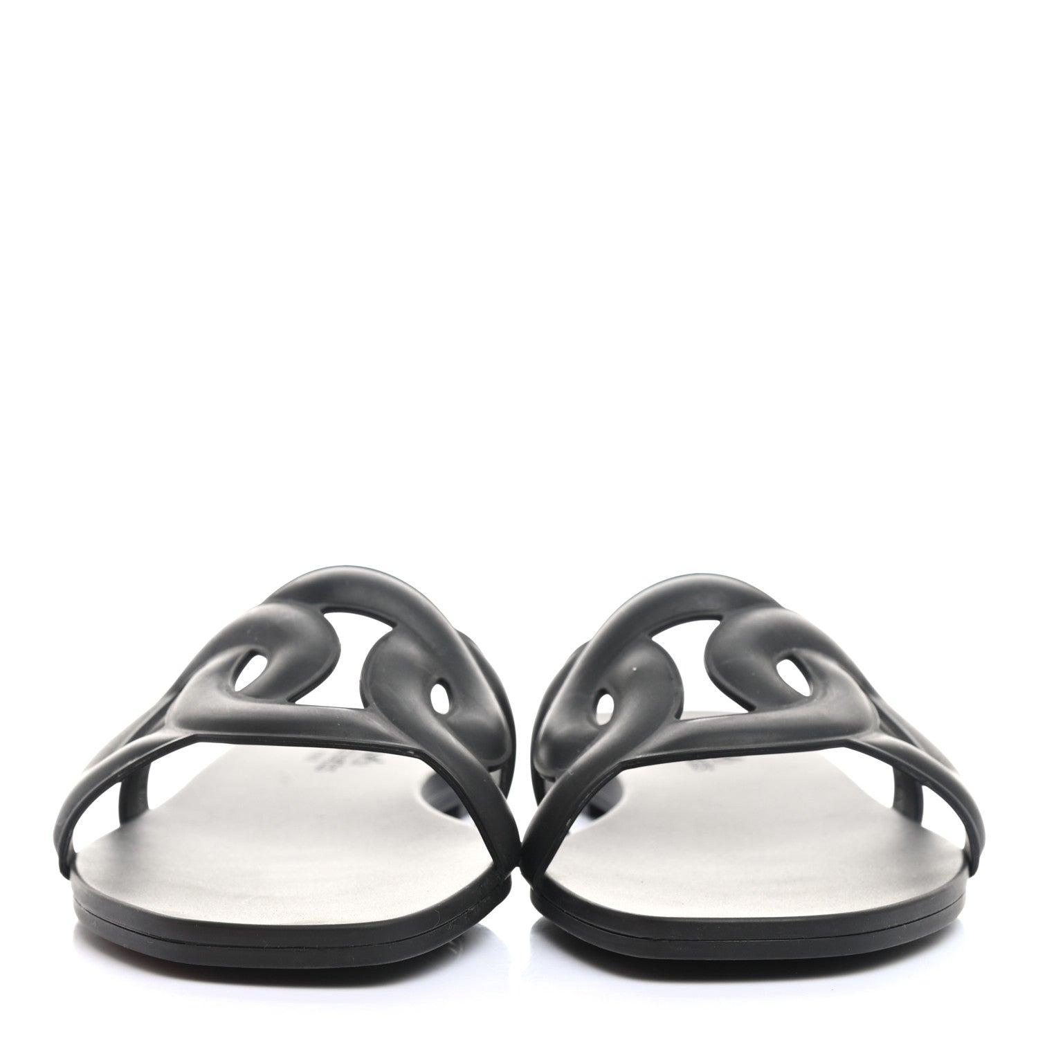 Hermes Rubber Aloha Sandals 36 Black 2 of 8