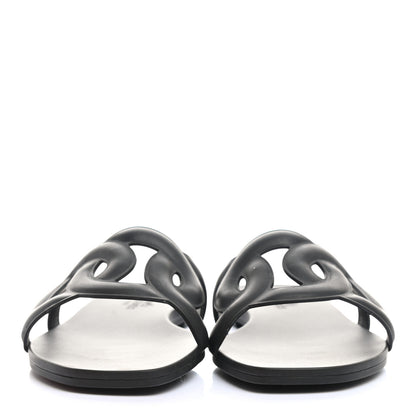 Hermes Rubber Aloha Sandals 36 Black 2 of 8