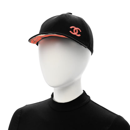 Chanel Cotton CC Cap Hat Black Coral 2 of 12