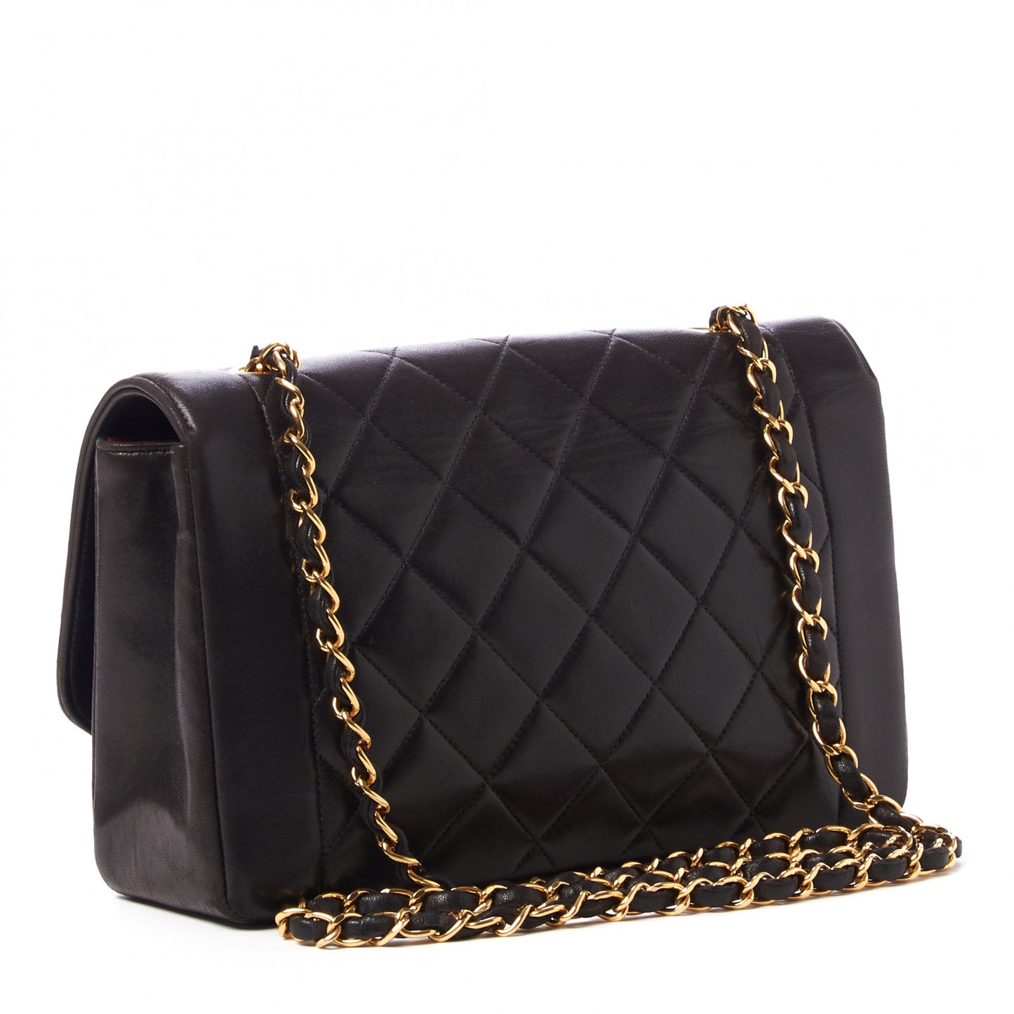 Lambskin Quilted Medium Single Flap Black
