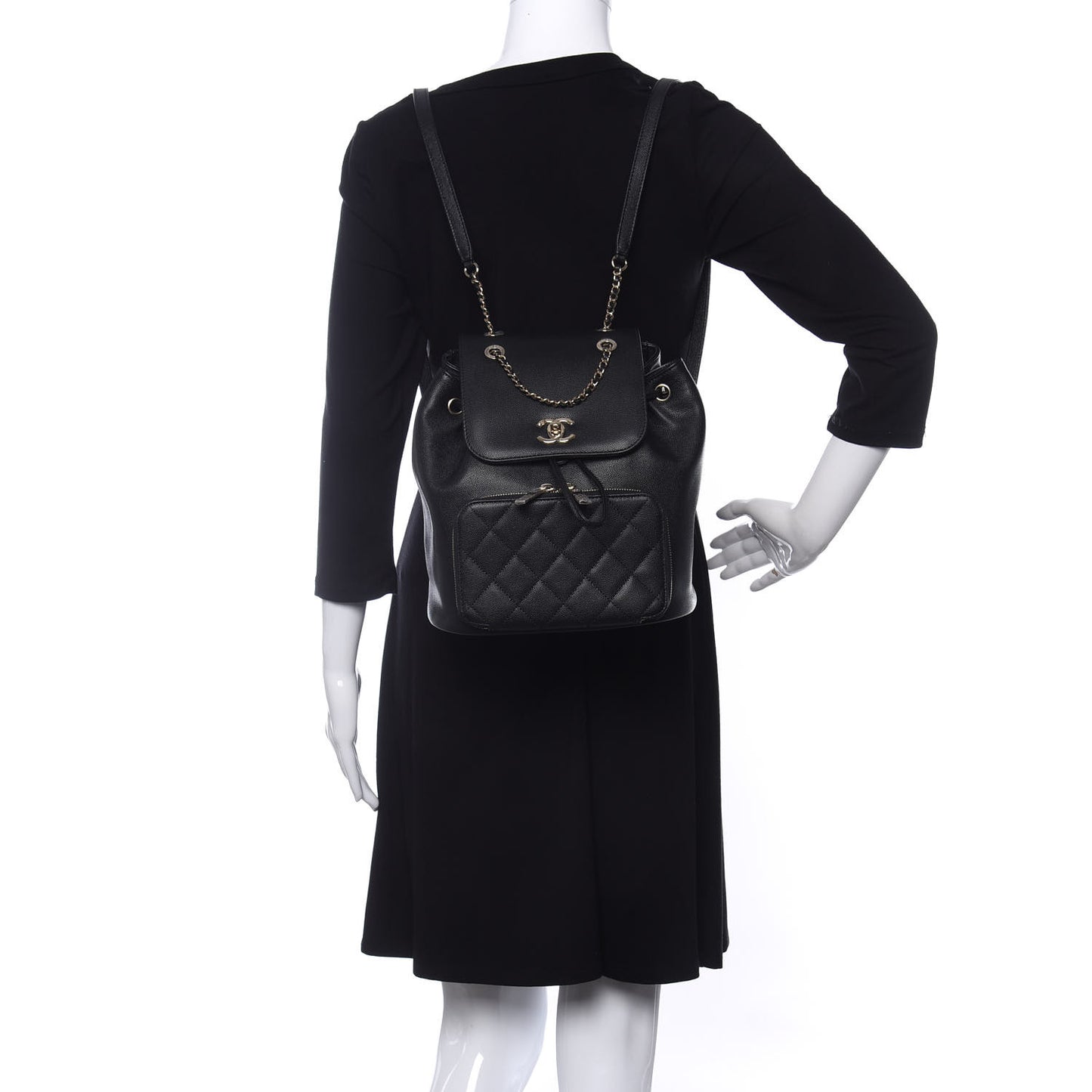 Caviar Quilted Business Affinity Backpack Black