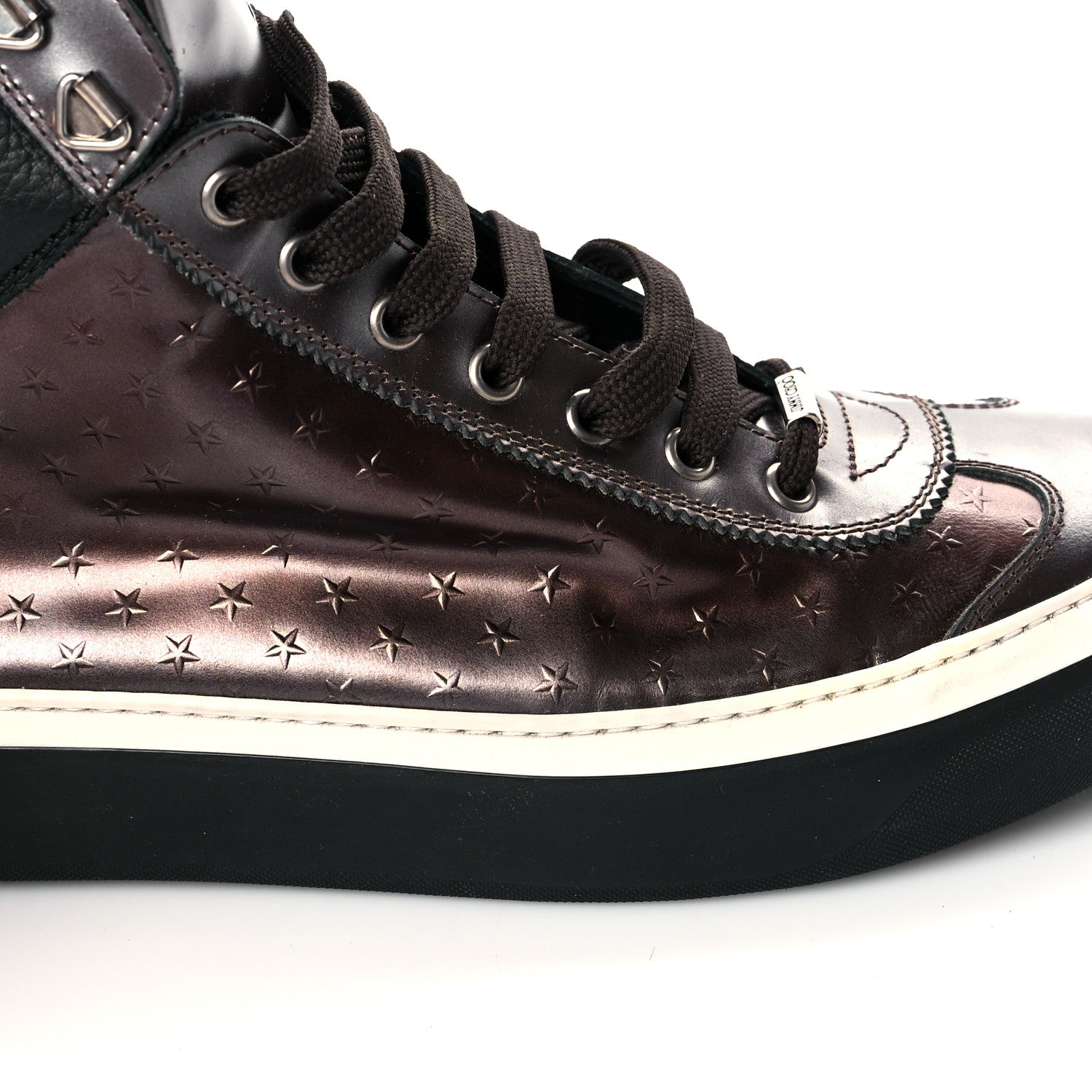 Jimmy Choo Metallic Calfskin Star Embossed Mens High Top Sneaker 42 Bronze 11 of 13