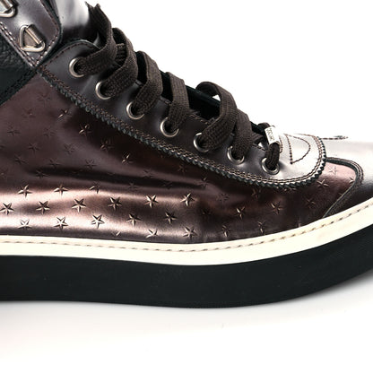 Jimmy Choo Metallic Calfskin Star Embossed Mens High Top Sneaker 42 Bronze 11 of 13