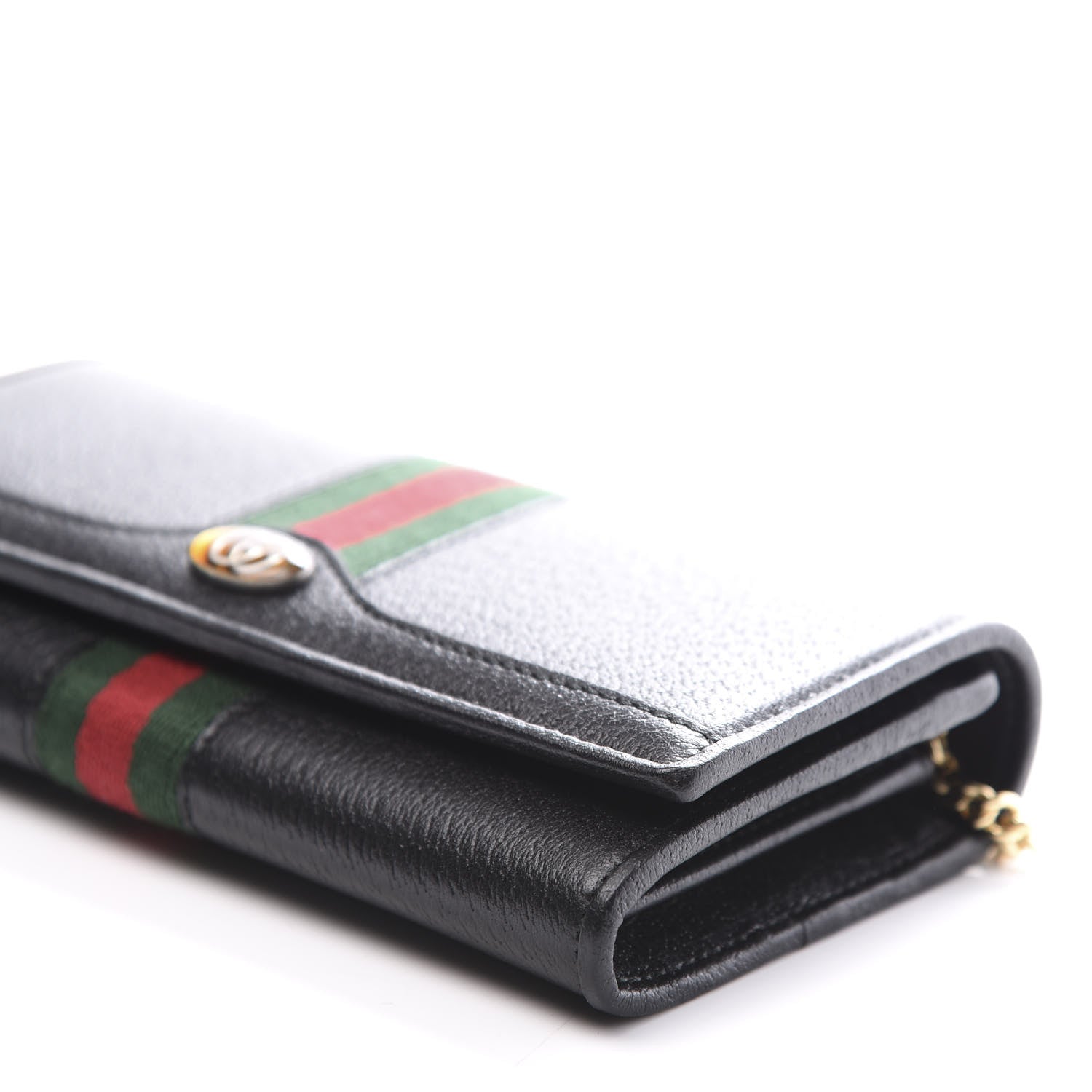 Gucci Calfskin Web Ophidia Wallet On Chain Black 9 of 10