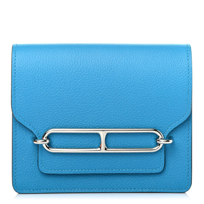 Hermes Evercolor Verso Roulis Slim Wallet Bleu Frida Rose Mexico 2 of 5