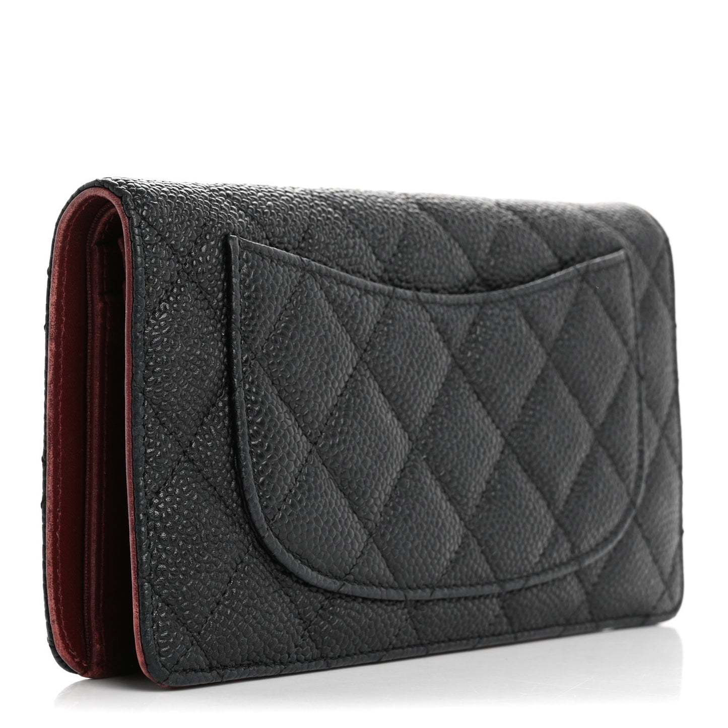 Caviar Quilted Yen Wallet Black