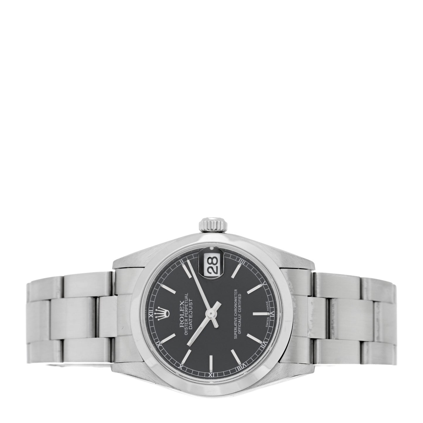 Stainless Steel 31mm Oyster Perpetual Datejust Watch Black 78240