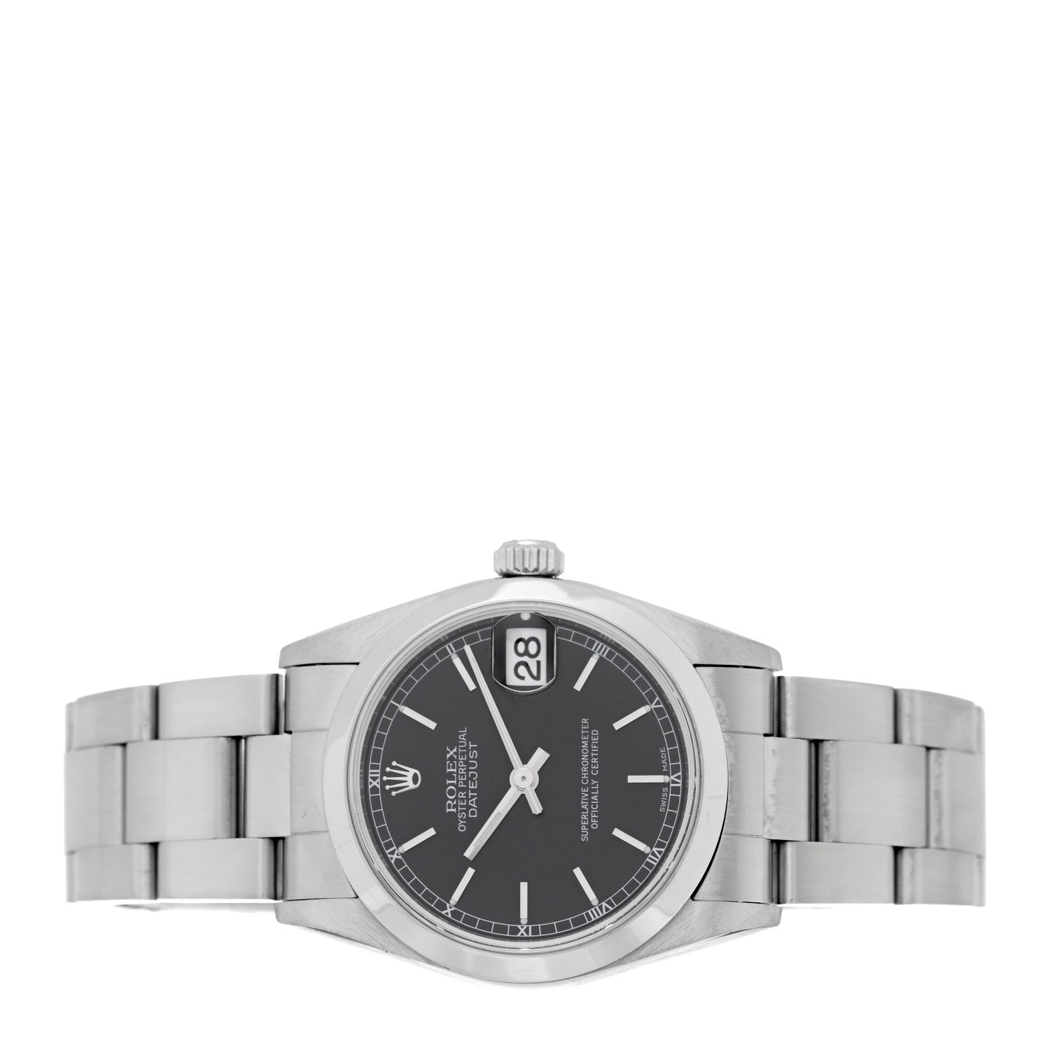 Rolex Stainless Steel 31mm Oyster Perpetual Datejust Watch Black 78240 2 of 5