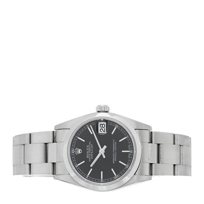 Rolex Stainless Steel 31mm Oyster Perpetual Datejust Watch Black 78240 2 of 5