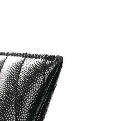 Saint Laurent Grain De Poudre Chevron Monogram Bill Pouch Black 11 of 12