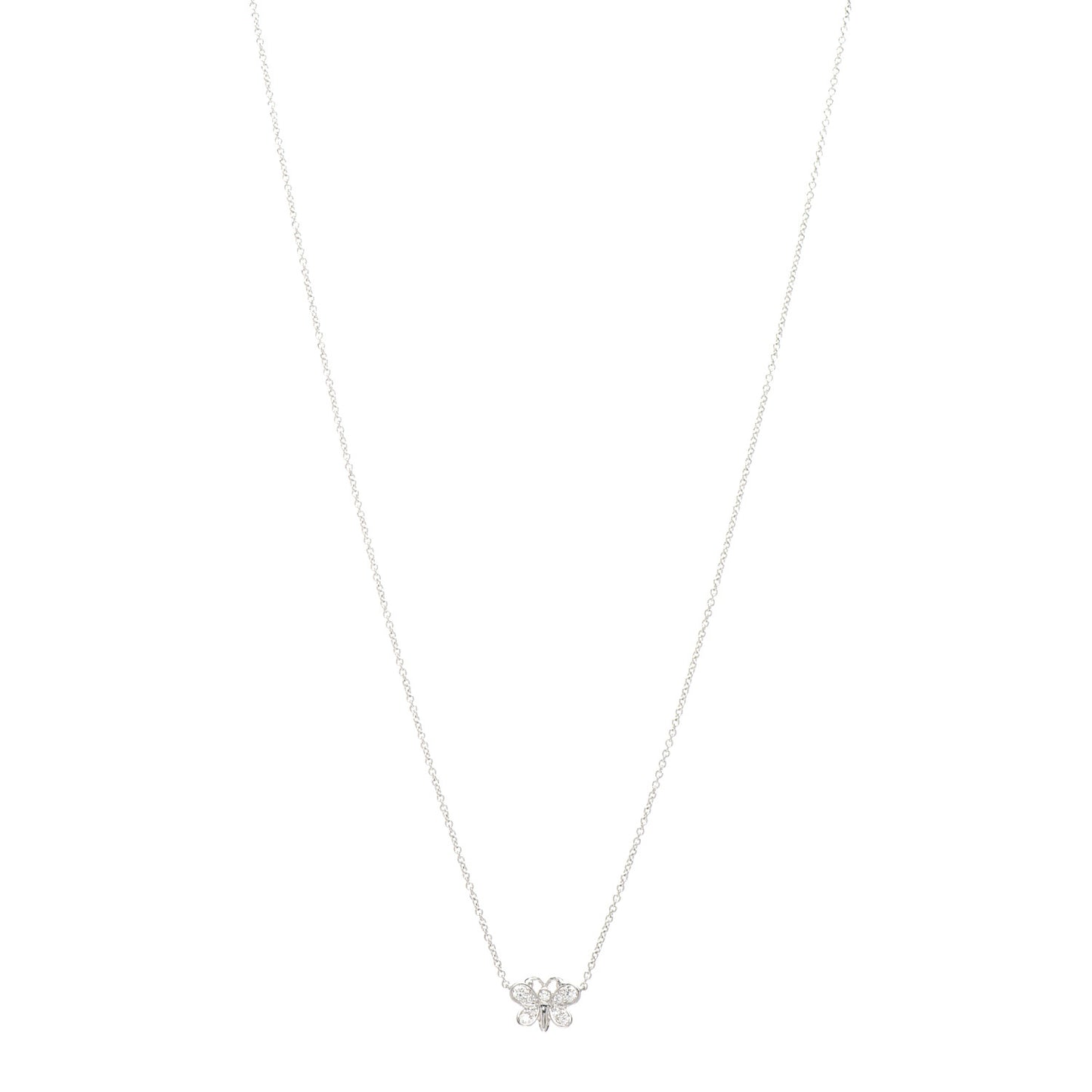 Platinum Diamond Small Enchant Butterfly Pendant Necklace