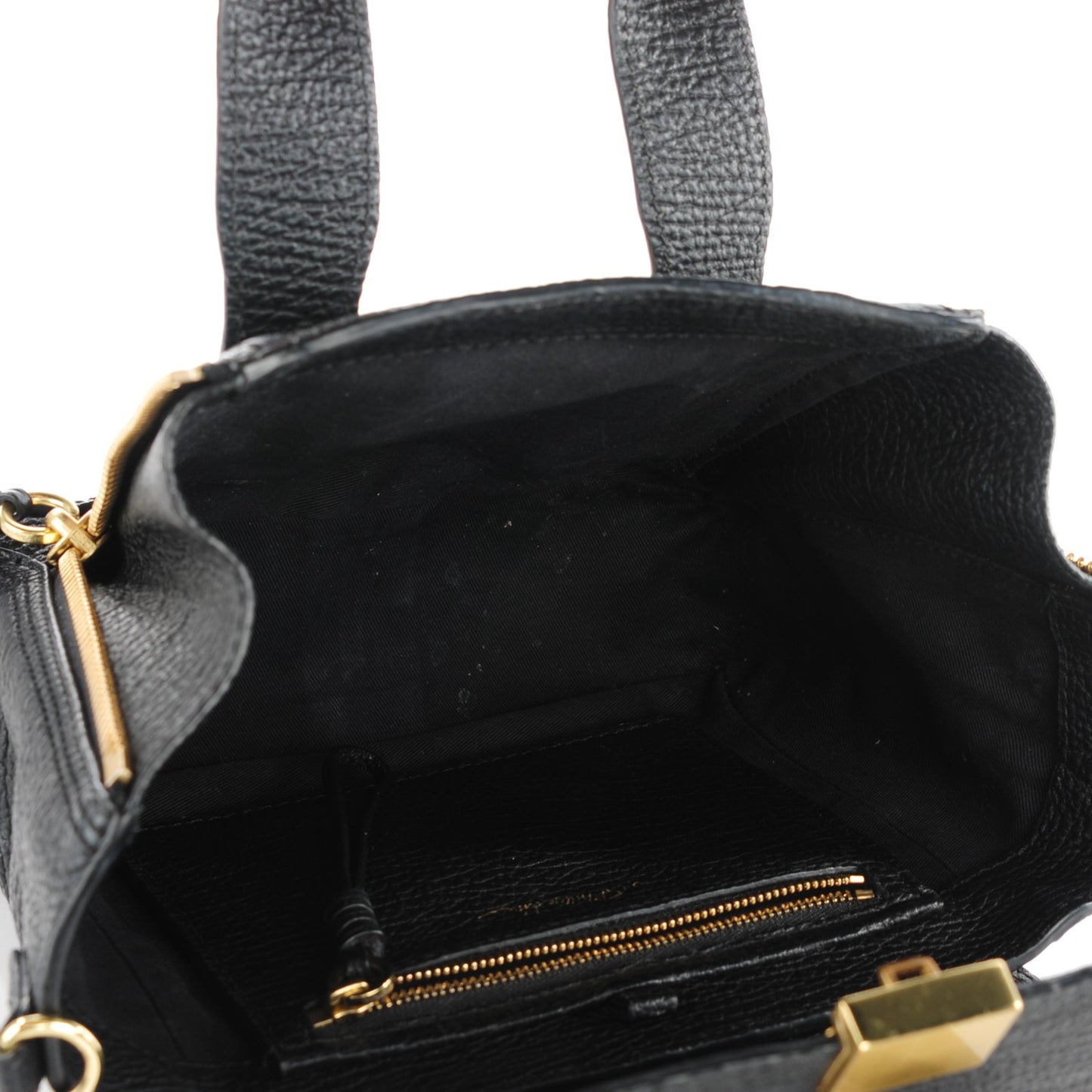 3.1 Textured Calfskin Mini Pashli Satchel Black