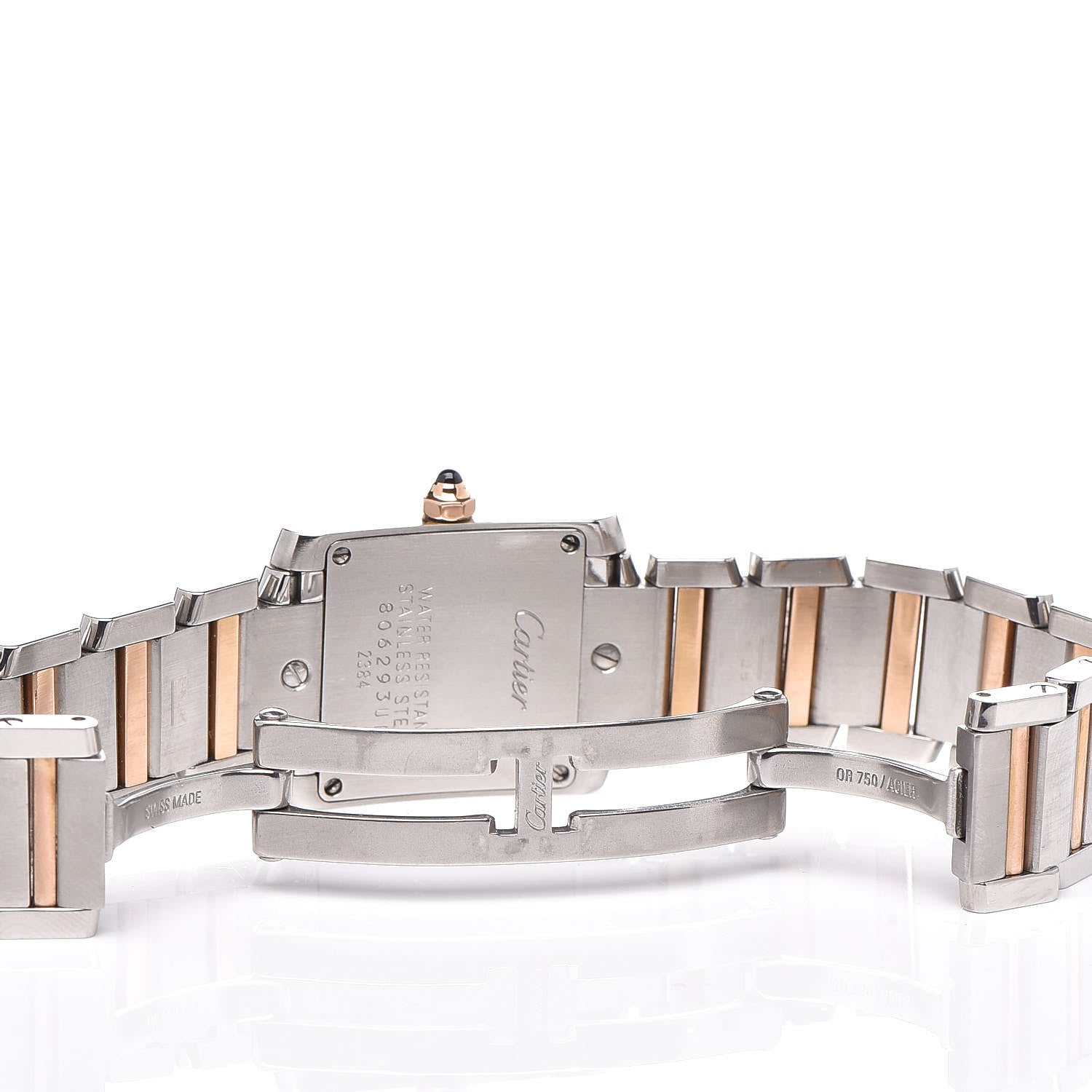 Cartier Stainless Steel 18K Pink Gold Mother of Pearl 20mm Tank Francaise Quartz Watch 6 of 7