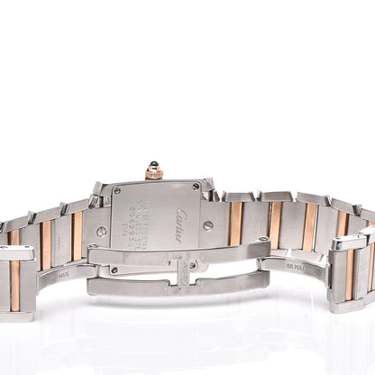 Cartier Stainless Steel 18K Pink Gold Mother of Pearl 20mm Tank Francaise Quartz Watch 6 of 7