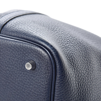 Hermes Taurillon Clemence Swift Eclat Picotin Lock 22 MM Bleu Nuit Bleu Electrique 10 of 12