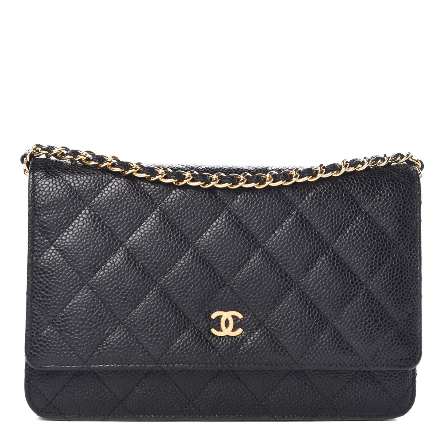 Caviar Quilted Wallet On Chain WOC Black