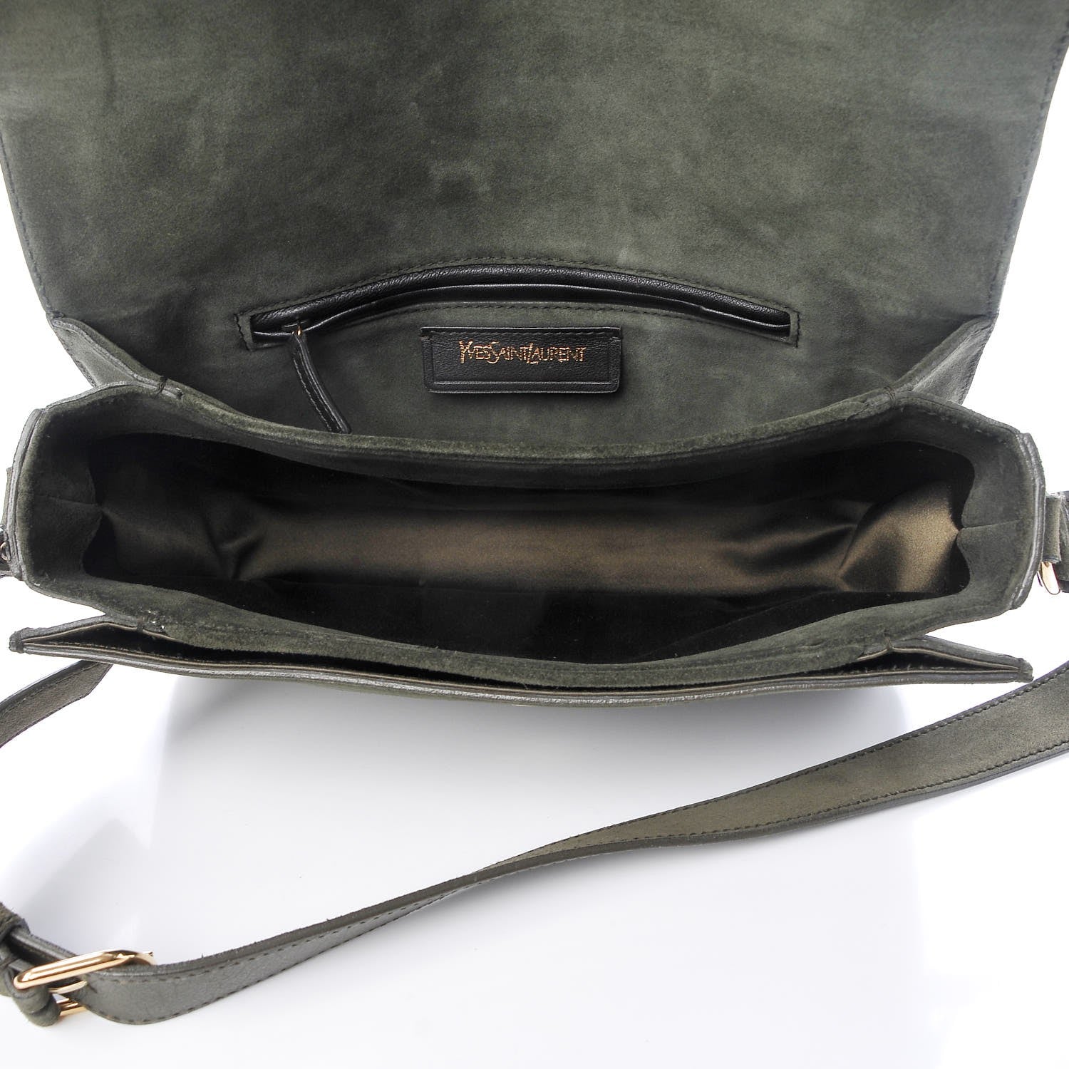 Saint Laurent Suede Large ChYc Flap Bag Green 5 of 9