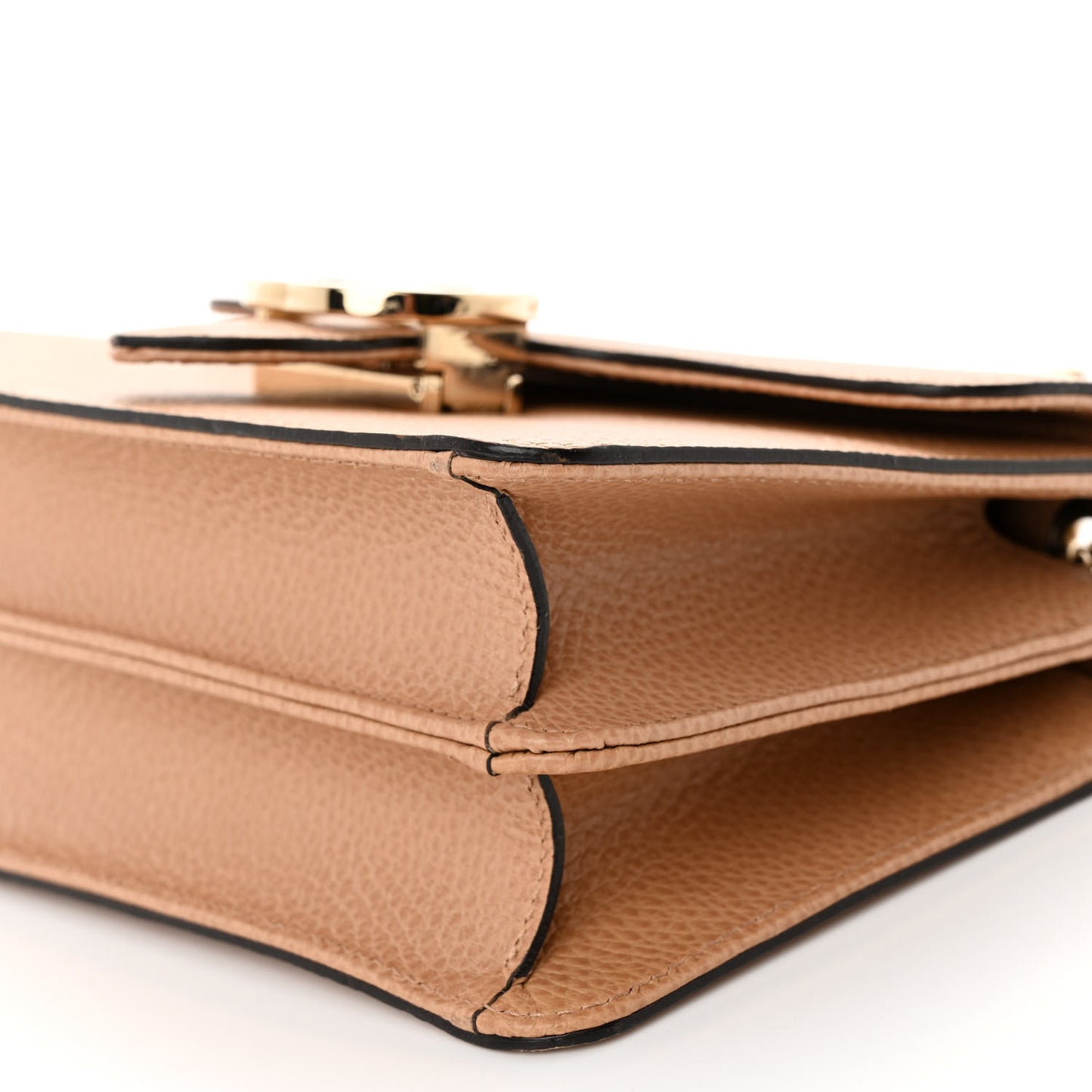 Dollar Calfskin Small Interlocking G Shoulder Bag Camelia