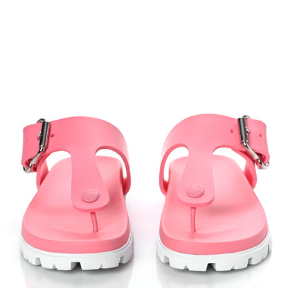 Prada EVA Rubber Buckled Lug Sole 20mm Thong Sandals 39 Begonia 2 of 8