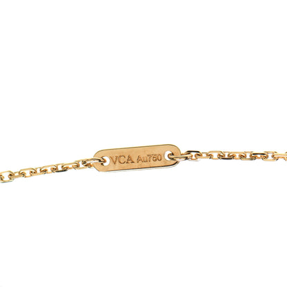 Van Cleef & Arpels 18K Yellow Gold Mother of Pearl Sweet Alhambra Pendant Necklace 6 of 7