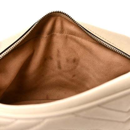 Gucci Calfskin Matelasse Small GG Marmont Chain Shoulder Bag White 12 of 15