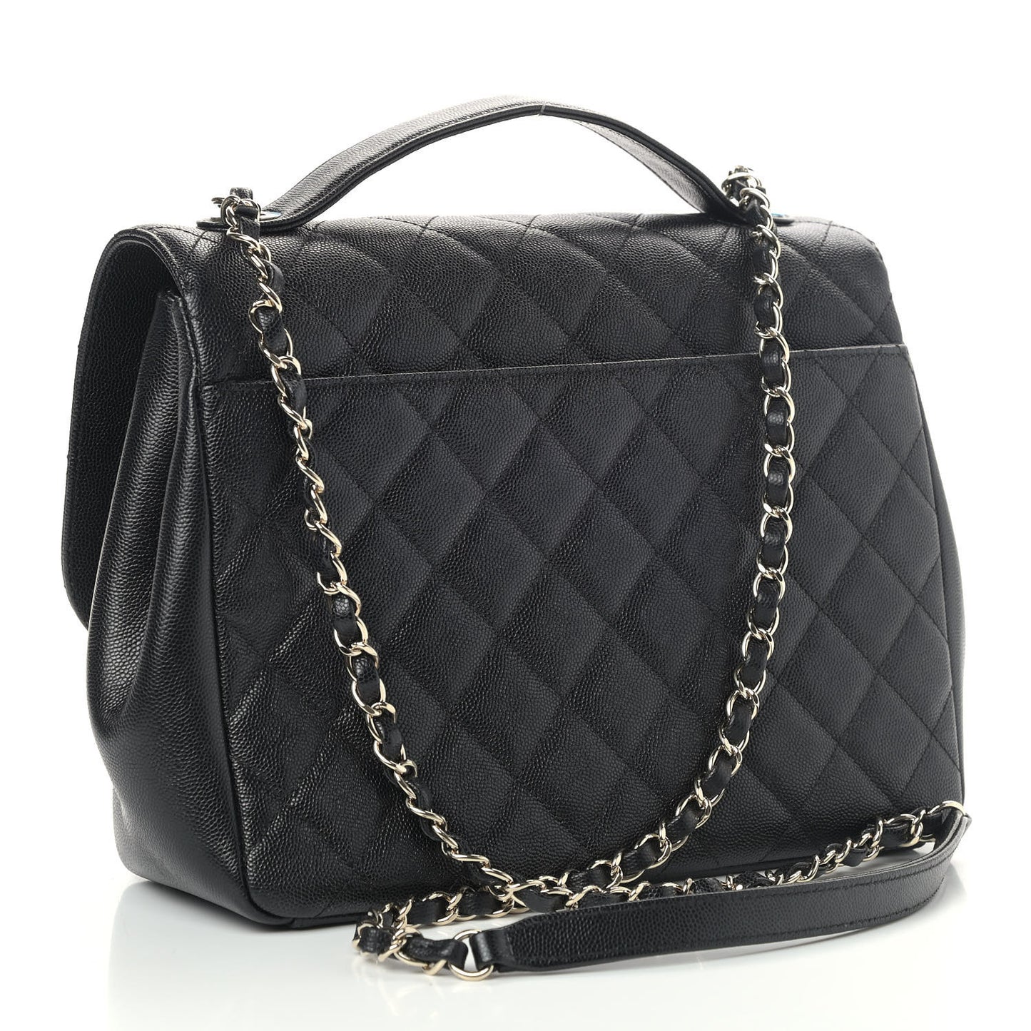 Caviar Quilted Large Business Affinity Flap Black