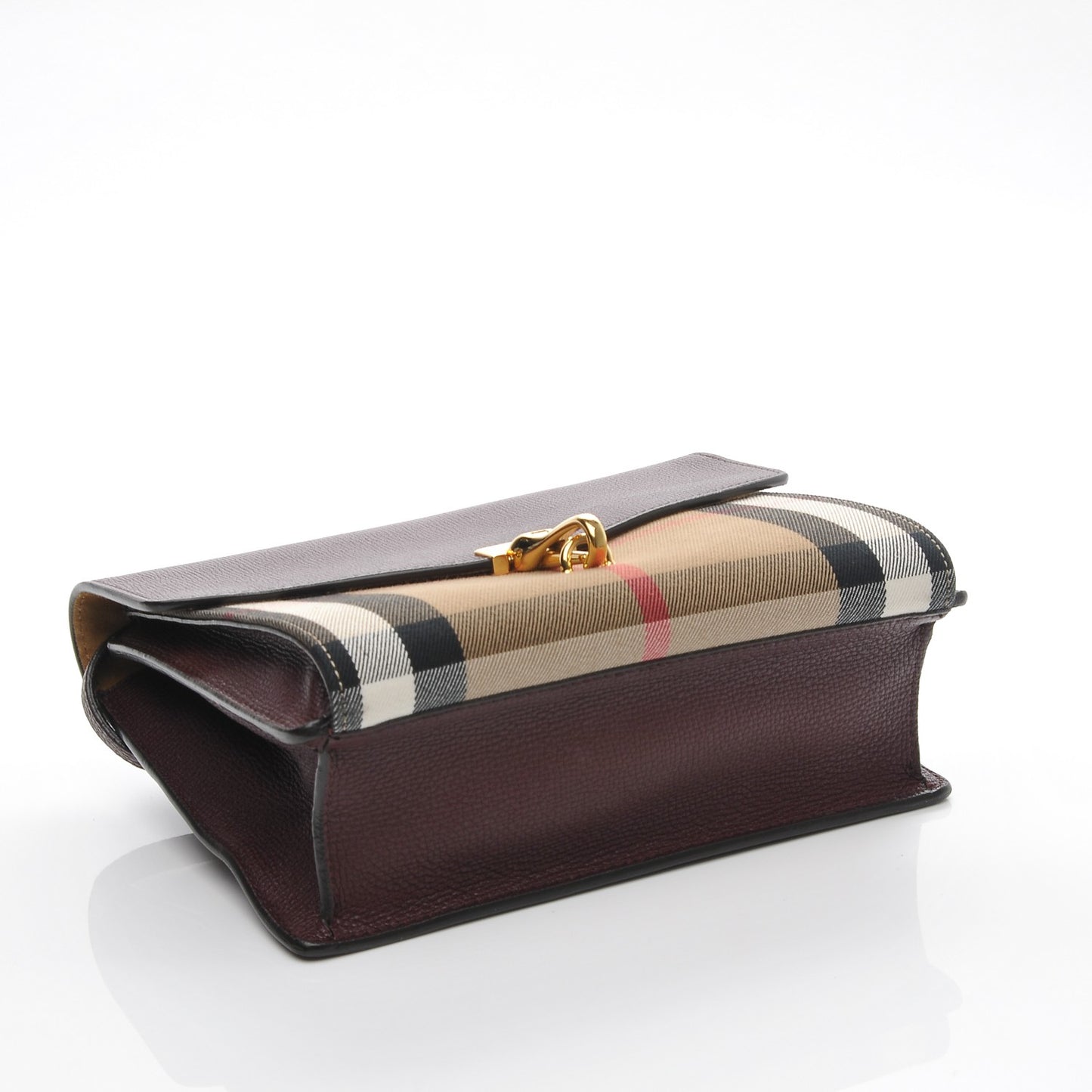 Derby Calfskin House Check Small Macken Crossbody Bag Mahogany Red