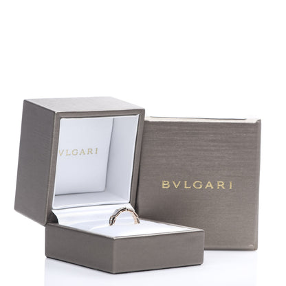 Bulgari 18K Rose Gold Diamond Mother of Pearl 4mm Serpenti Viper Band Ring 47 4 5 of 6