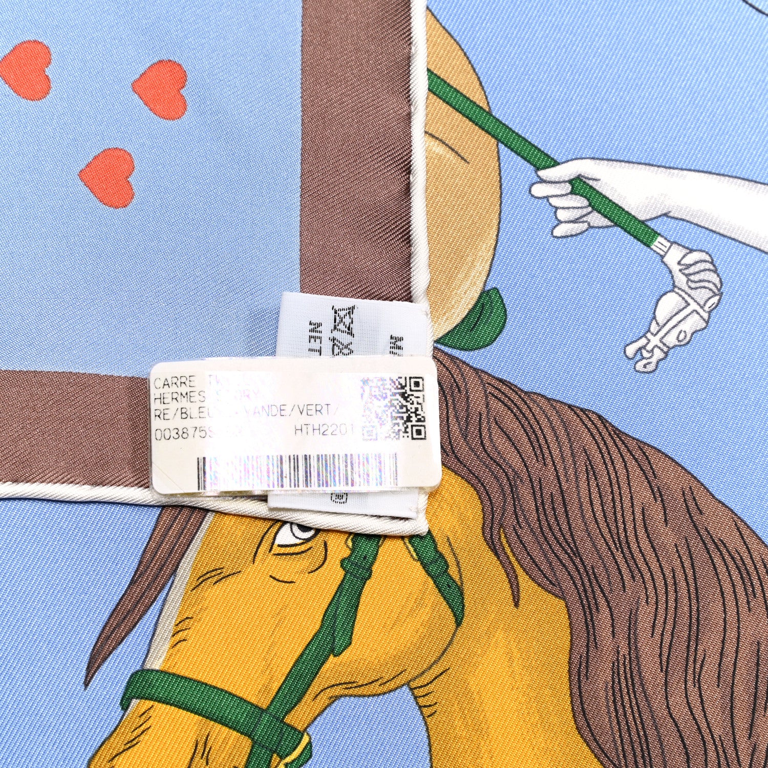 Hermes Silk Story Scarf 90 Bleu Lavande Vert 3 of 5