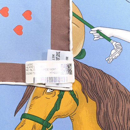 Hermes Silk Story Scarf 90 Bleu Lavande Vert 3 of 5