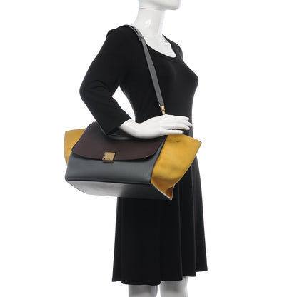 Celine Smooth Calfskin Suede Medium Tri-Color Trapeze Yellow 2 of 11