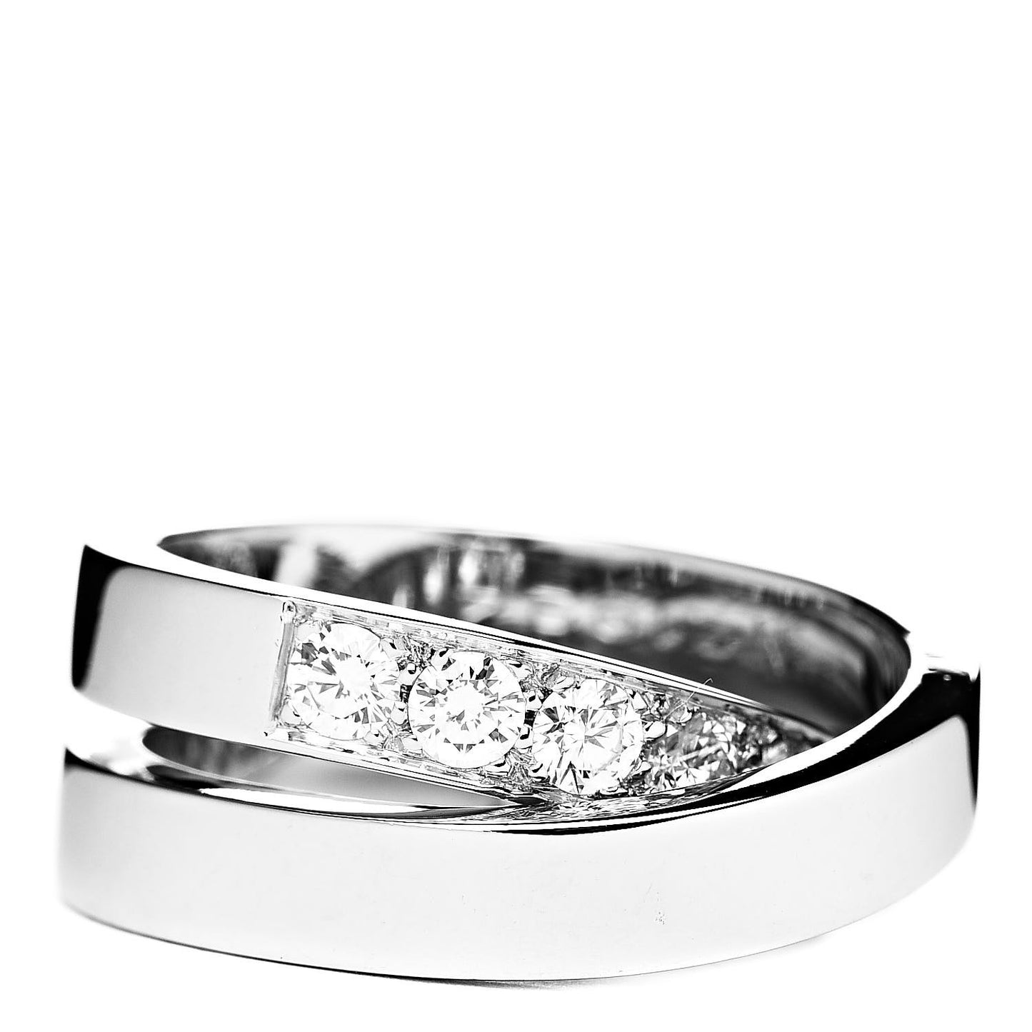 18K White Gold Diamond 9mm Paris Nouvelle Vague Ring 49 4.75