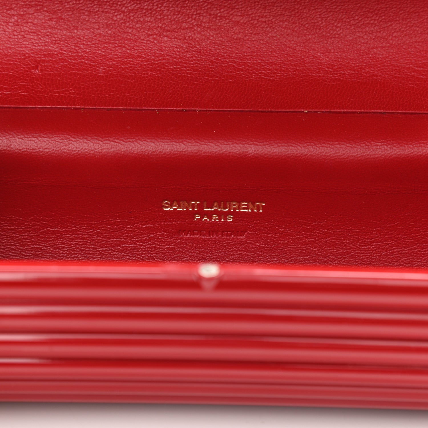 Saint Laurent Ribbed Plexiglass Lambskin Fringe Monogram Opium Box Bag Red 6 of 10