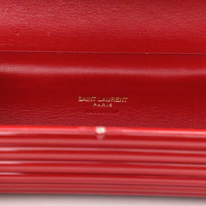 Saint Laurent Ribbed Plexiglass Lambskin Fringe Monogram Opium Box Bag Red 6 of 10