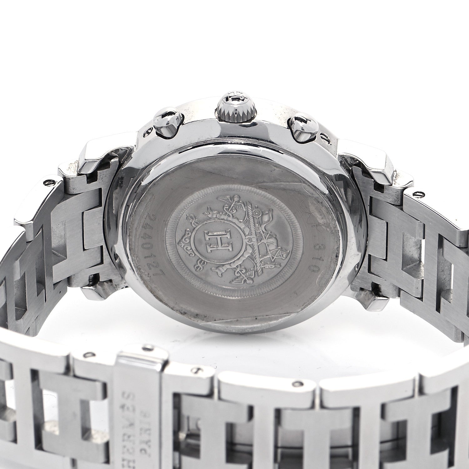 Hermes Stainless Steel 31mm Clipper Chronograph Quartz Watch Black 4 of 4