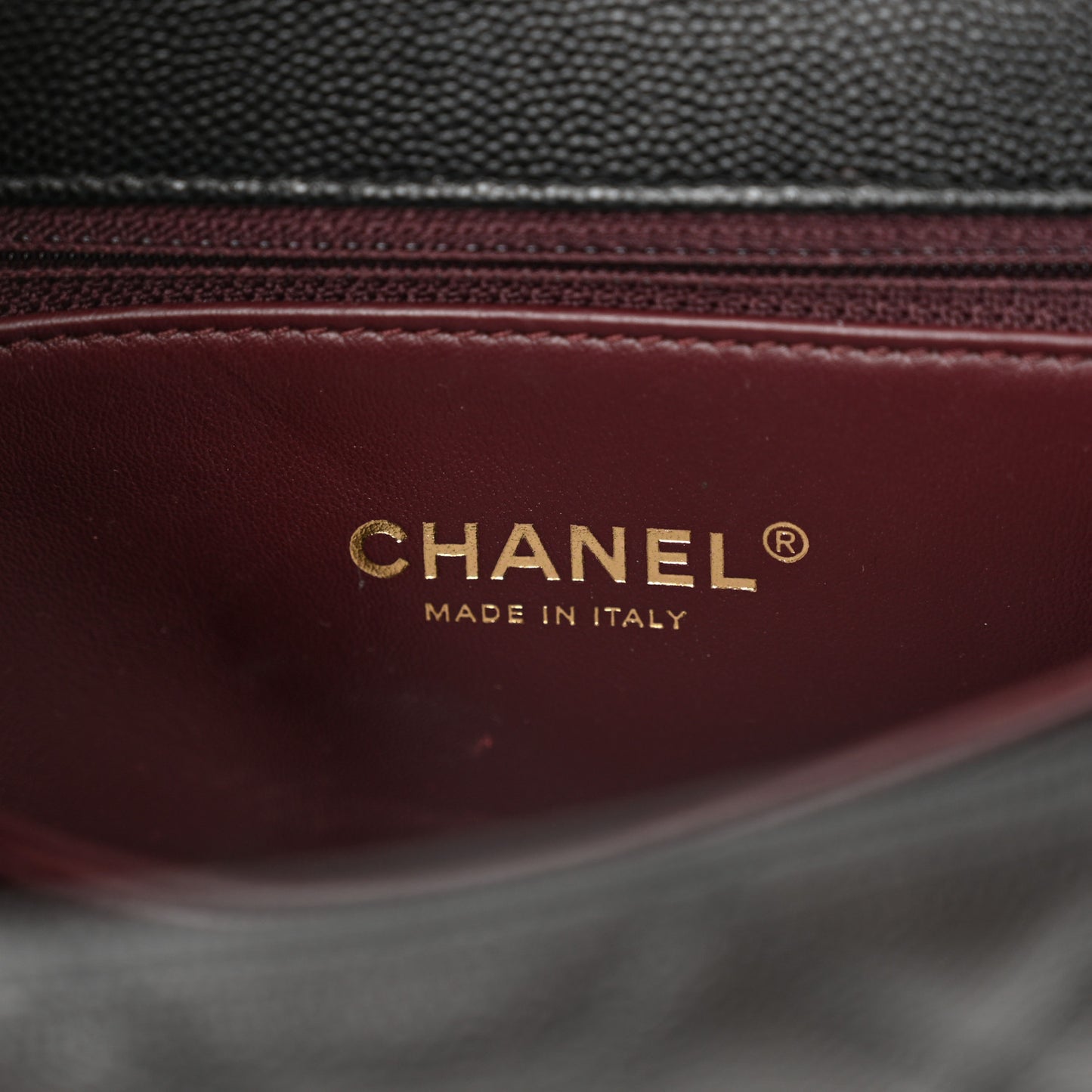 Caviar Quilted Mini Coco Chain Handle Flap Black