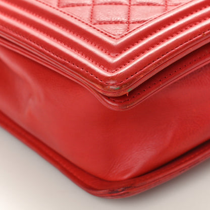 Chanel Calfskin Quilted Large Boy Flap Dark Red 9 of 13