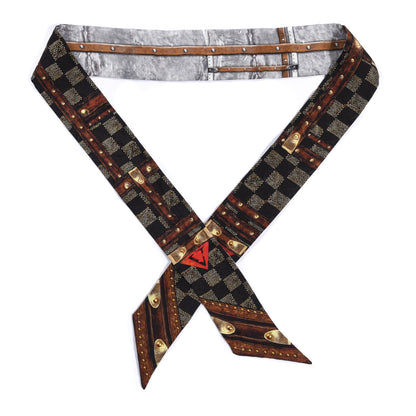 Louis Vuitton Silk Damier Ebene Time Trunk BB Bandeau Black 1 of 5