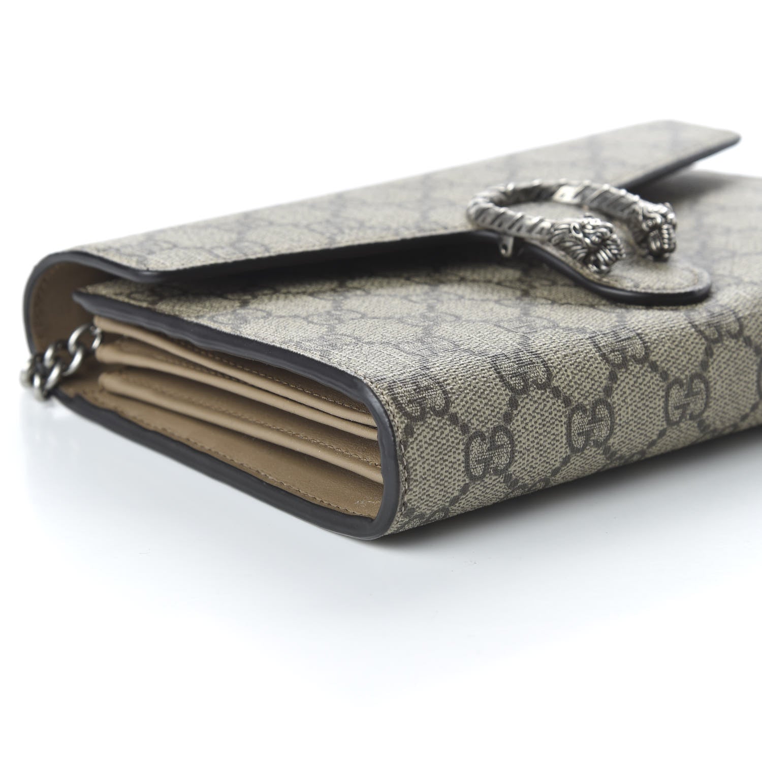 Gucci GG Supreme Monogram Mini Dionysus Chain Wallet Beige Taupe 6 of 9