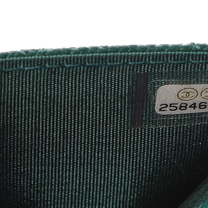 Chanel Caviar Quilted Boy Card Holder Wallet Green 7 of 8