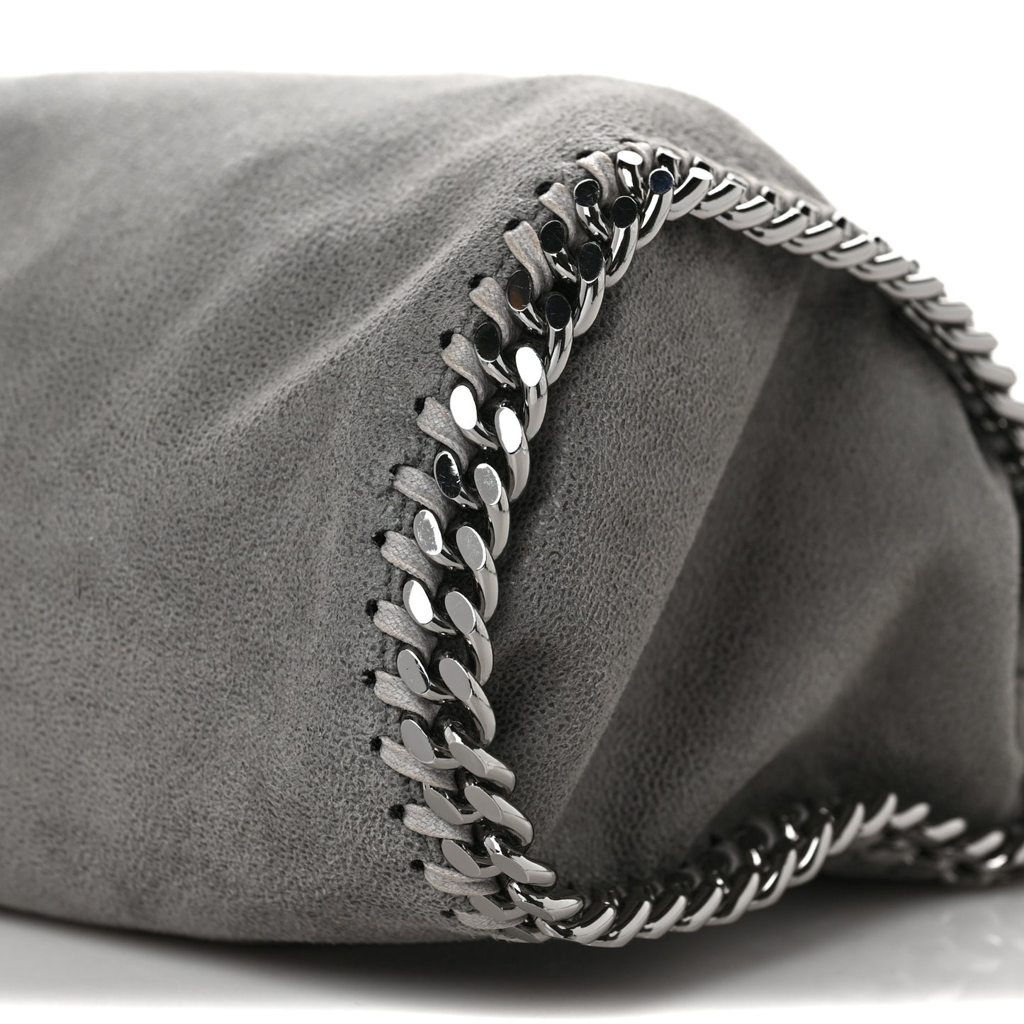 Shaggy Deer Mini Falabella Fold Over Tote Light Grey