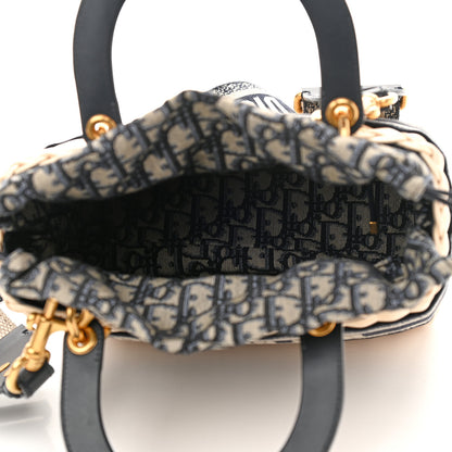 Christian Dior Wicker Oblique Medium Lady Dior Bag Blue 5 of 8