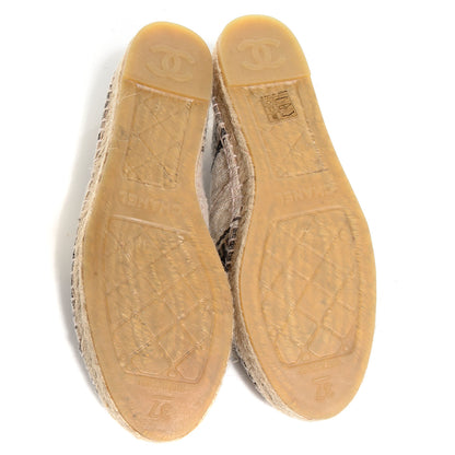 Chanel Canvas Striped Espadrilles 37 5 of 10